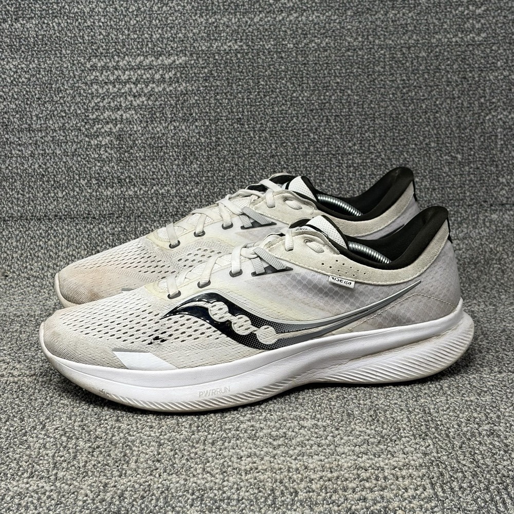Saucony Ride 16 Men's Size 11.5 White Black PWRRUN Running Shoes S20830-11